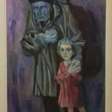 LONGARETTI_Vecchio mendicante e bambino, olio su tela, 81 x 54 cm