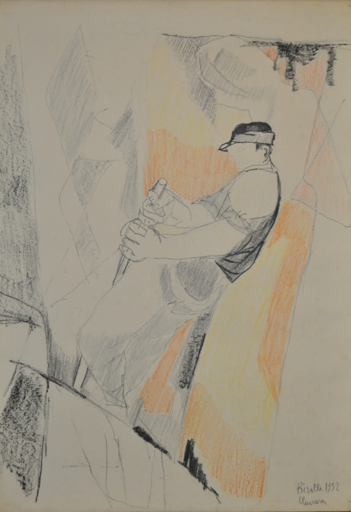 BIROLLI_Il tecchiatore_1952_tecnica mista su carta_70 x 50 cm