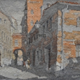 FERRARINI_Mantova vicolo Bonacolsi, 1999, acquerello, 28 x 38 cm