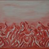 GUIDI_Figure agitate, olio su tela, 70 x 90 cm