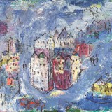 ROGNONI_Paese di sera, 1961, olio su tela, 50.5 x 61 cm