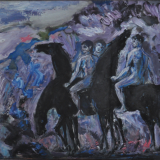 SASSU_Caballos negros_1958_olio su cartone telato_27 x 40 cm