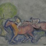 CESETTI_Fantini in corsa, 1964, olio su tela, 50x 60 cm