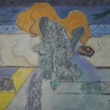 MELONI_Giardino con cespuglio, 1969, olio su tela, 73 x 92 cm